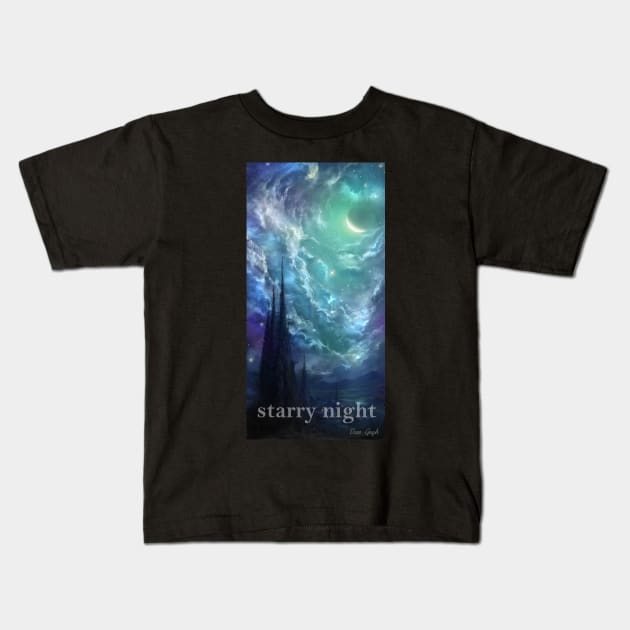 Van Gogh - starry night Kids T-Shirt by YAM_spectrum